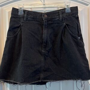 We the Free black denim distressed mini skirt grunge hip rocker goth size 29